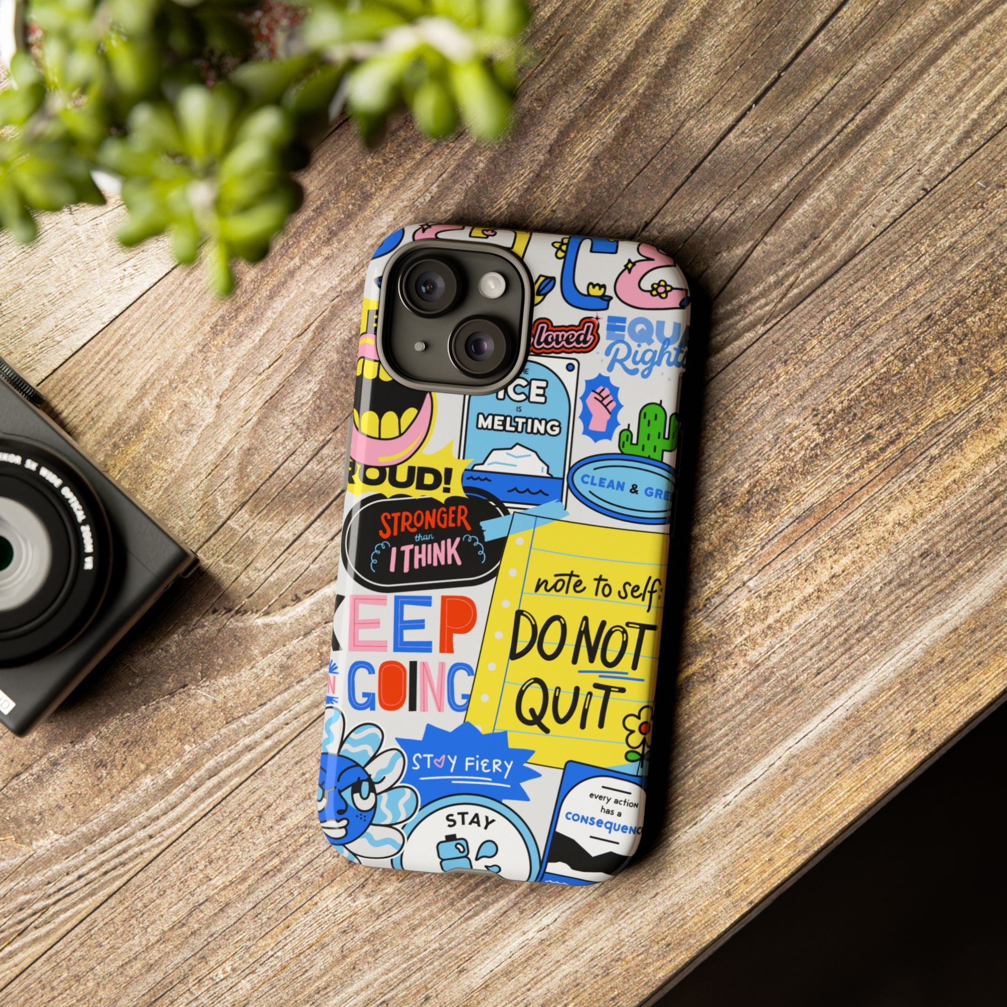 Optimist's Collage Phone Case — Colorful Positive Aesthetic