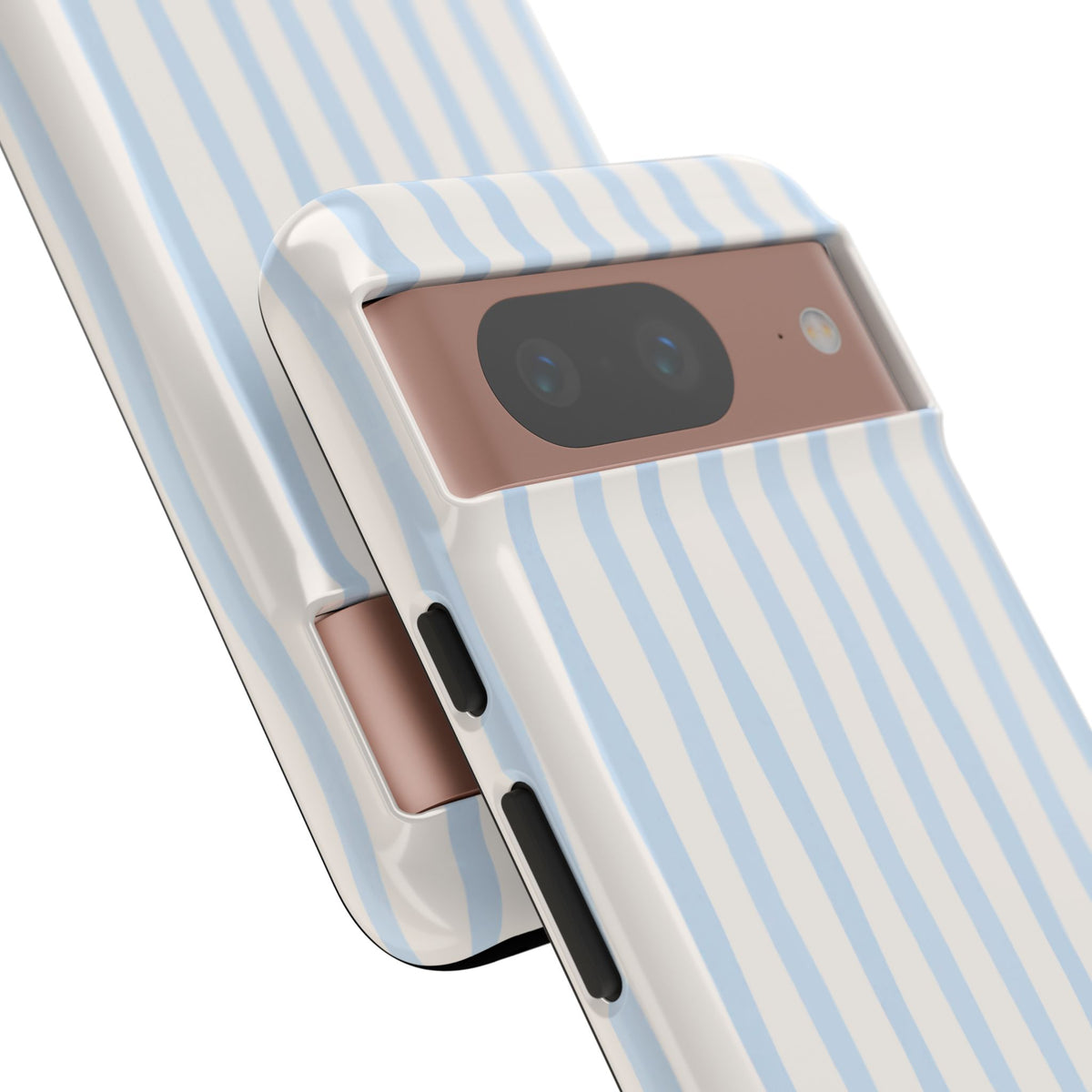 Baby Blue Stripe Phone Case — Soft Wavy Lines Cream Aesthetic