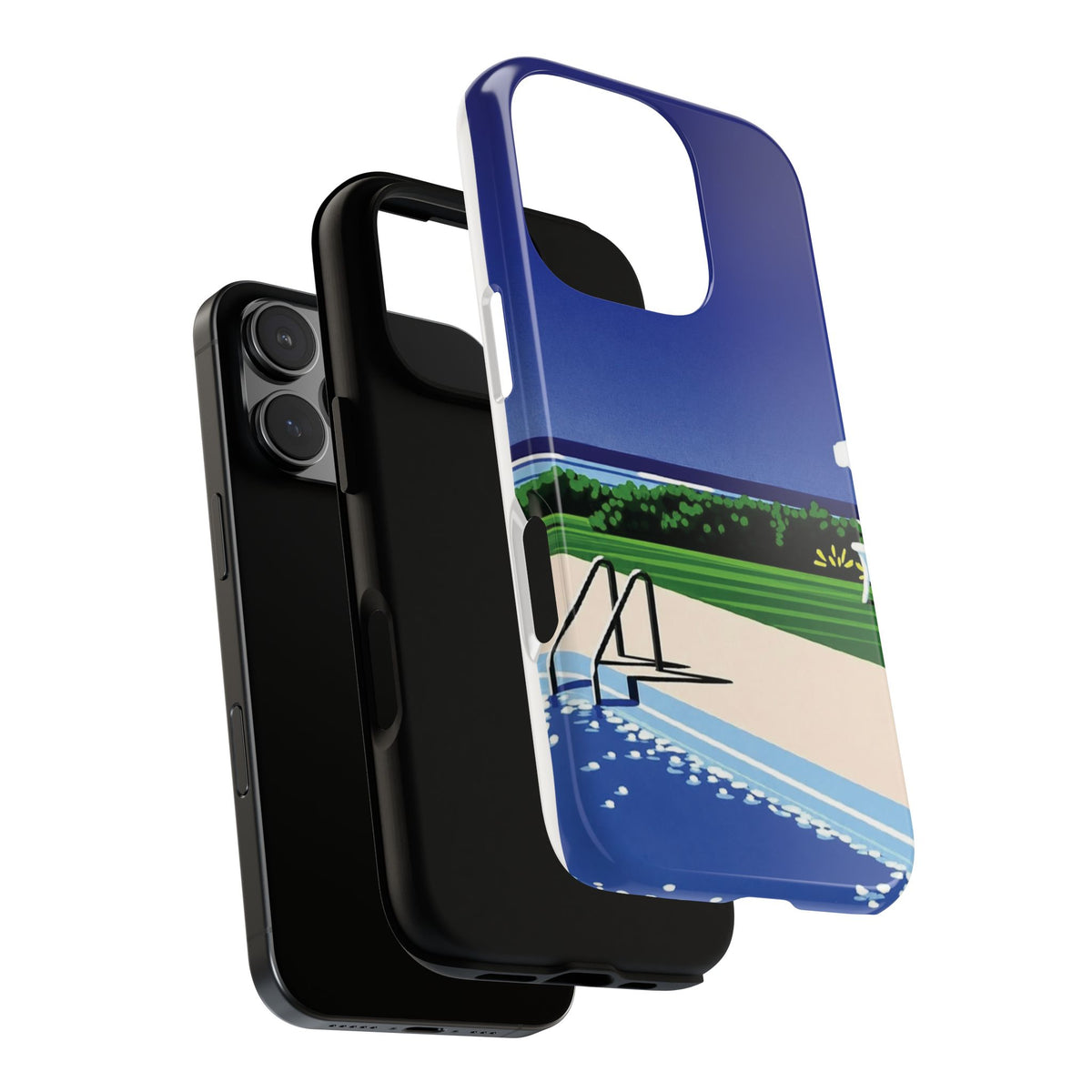 Poolside Phone Case — Bold Blue Summer Art Illustration