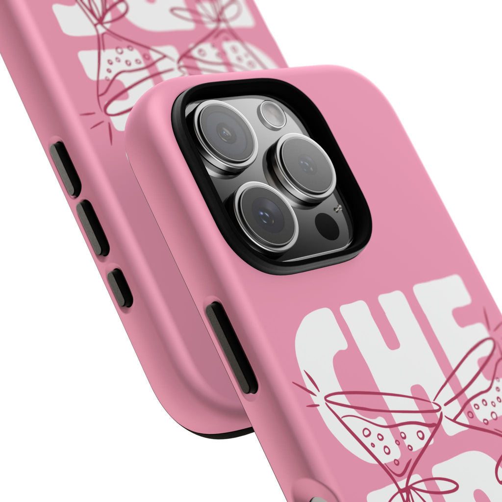 Cheers Phone Case — Pink Martini Glasses Bold Bubblegum