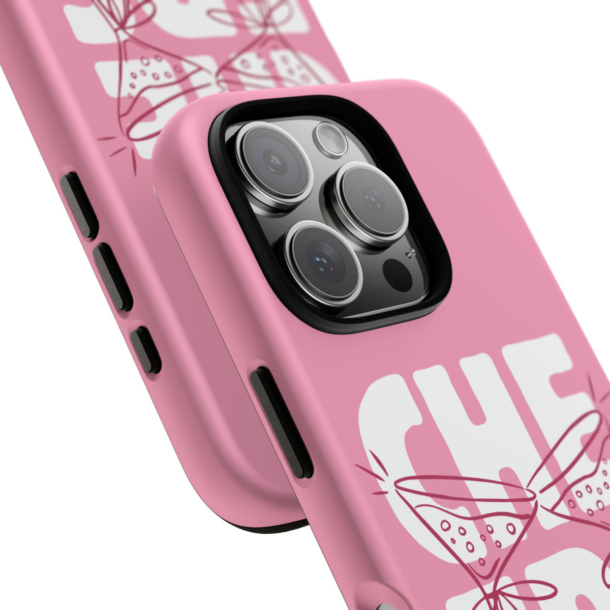 Cheers Phone Case — Pink Martini Glasses Bold Bubblegum
