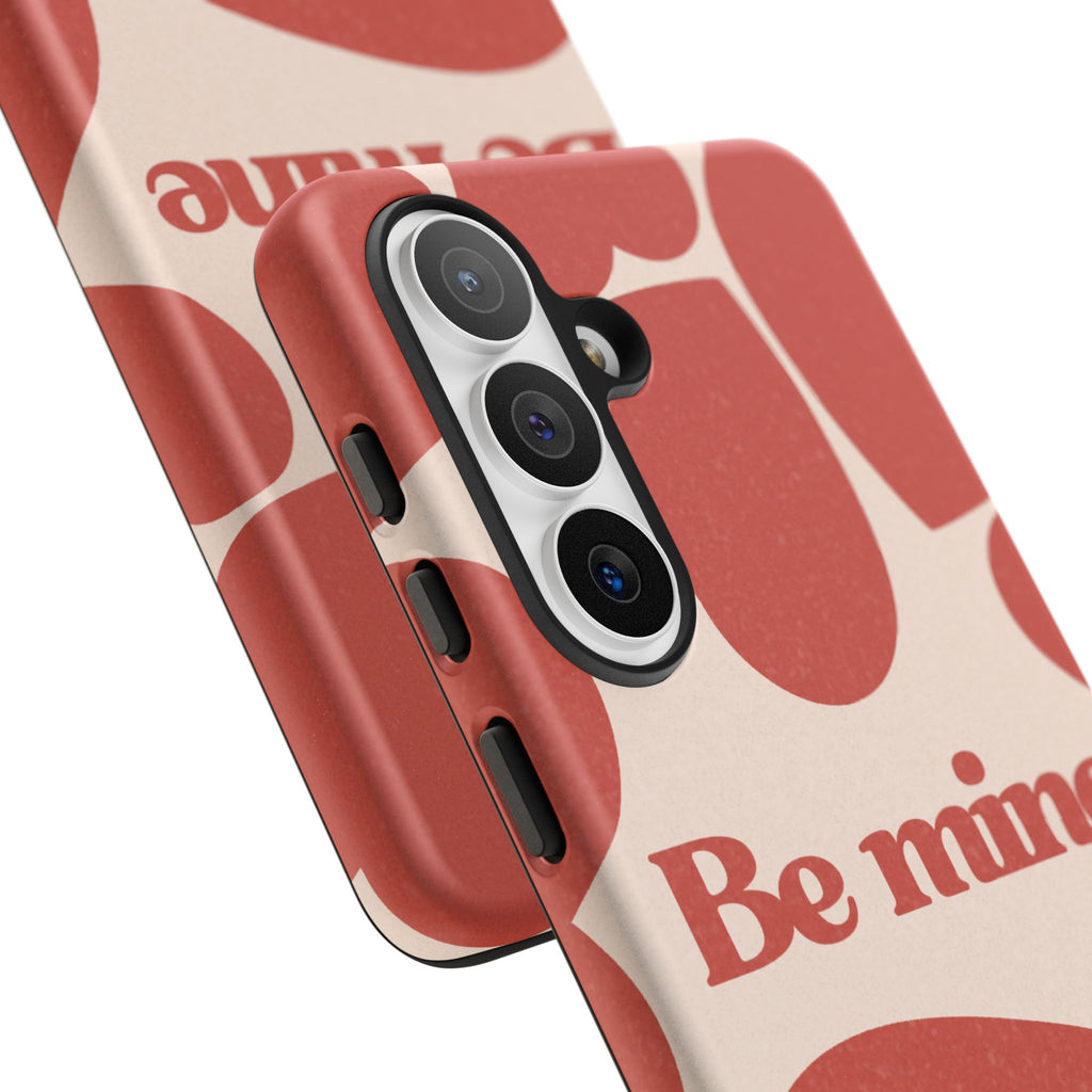 Be Mine Phone Case — Retro Hearts Terracotta Cream Romantic
