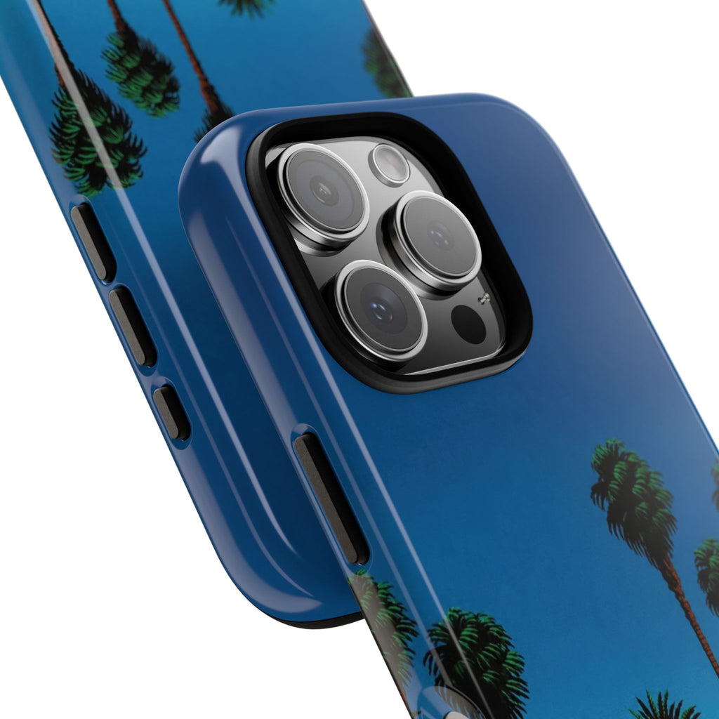 Beach House Phone Case — Pastel Palm Trees Cobalt Blue Sky