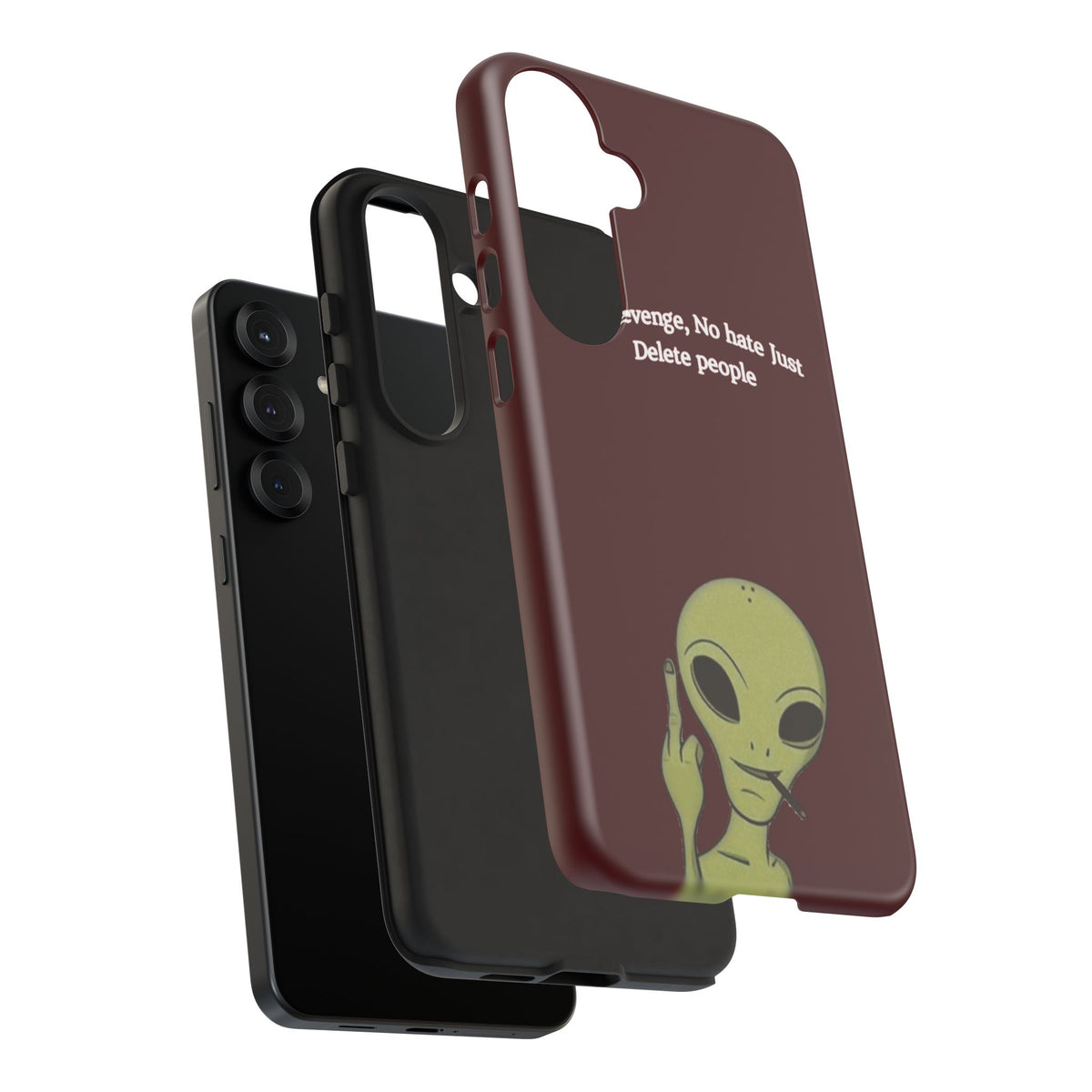 No Revenge No Hate Just Delete People Phone Case — Alien Dark Red