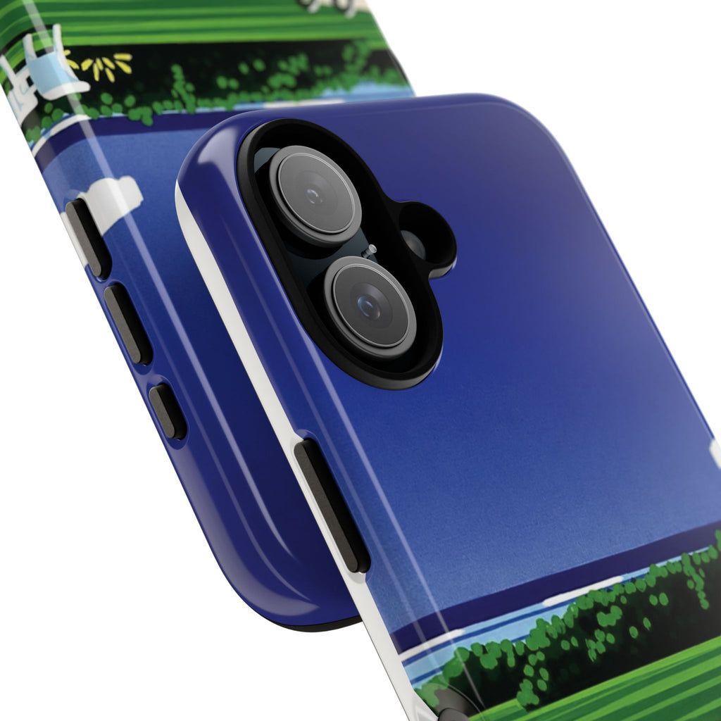 Poolside Phone Case — Bold Blue Summer Art Illustration