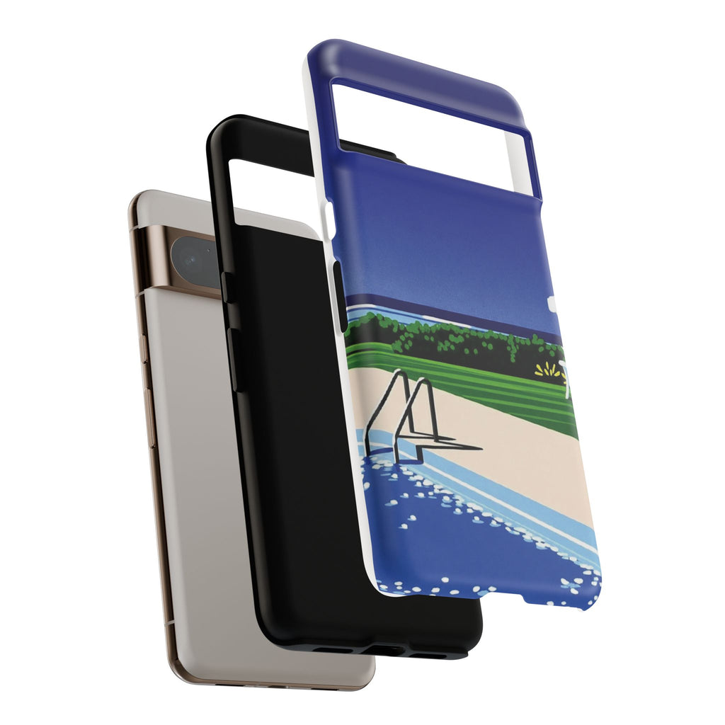 Poolside Phone Case — Bold Blue Summer Art Illustration