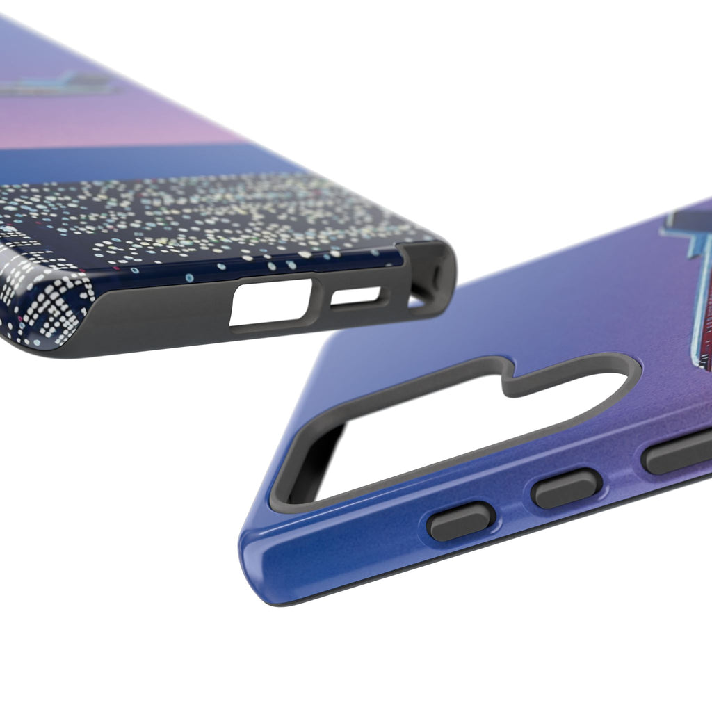 Retro Airplane Phone Case — Purple Night City Vintage Art