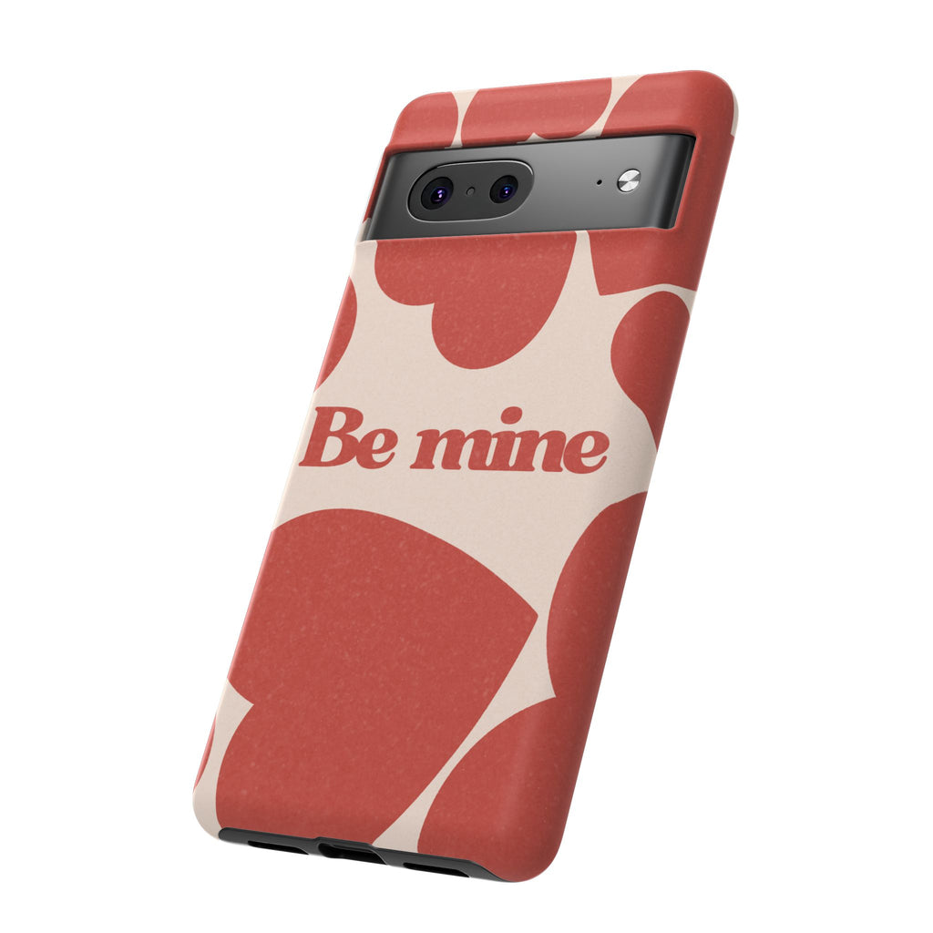 Be Mine Phone Case — Retro Hearts Terracotta Cream Romantic