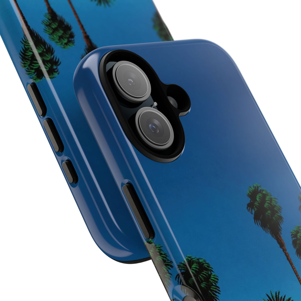 Beach House Phone Case — Pastel Palm Trees Cobalt Blue Sky