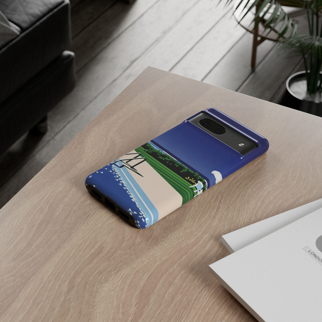 Poolside Phone Case — Bold Blue Summer Art Illustration