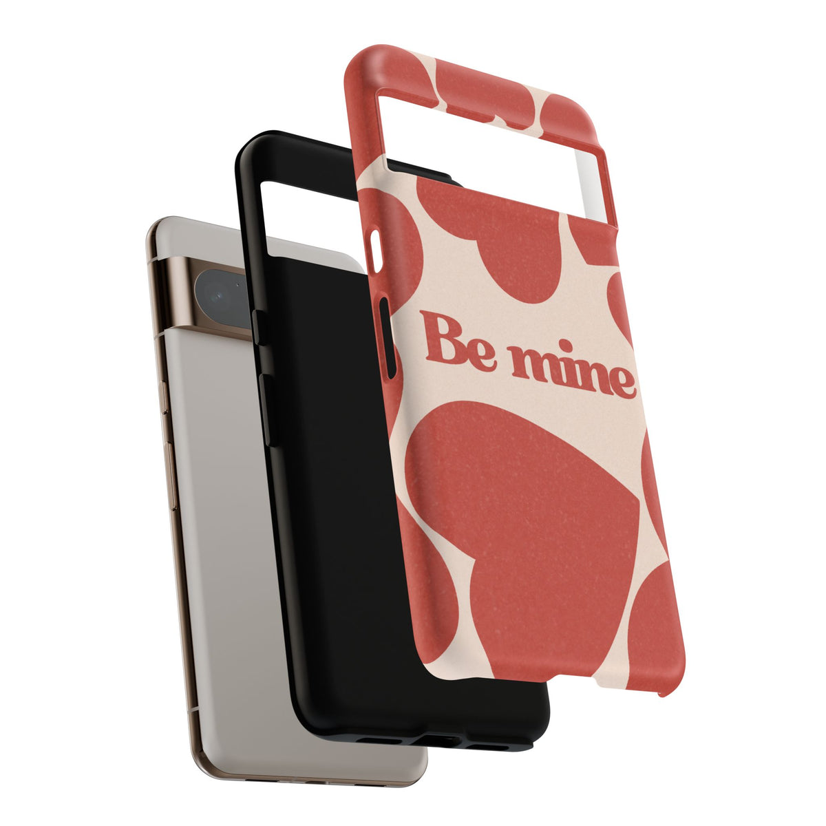 Be Mine Phone Case — Retro Hearts Terracotta Cream Romantic