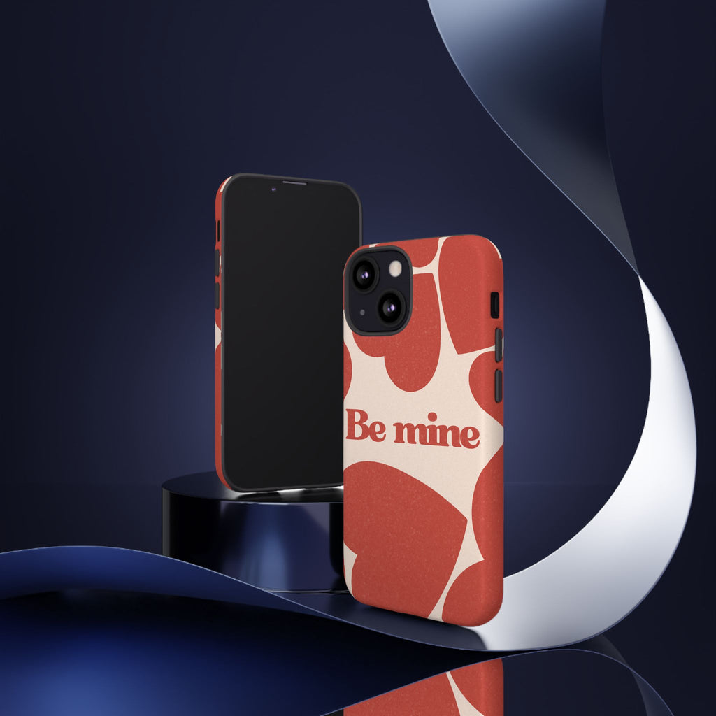 Be Mine Phone Case — Retro Hearts Terracotta Cream Romantic