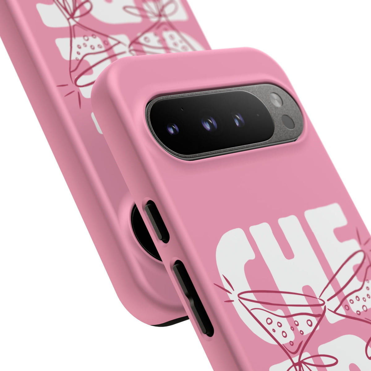 Cheers Phone Case — Pink Martini Glasses Bold Bubblegum