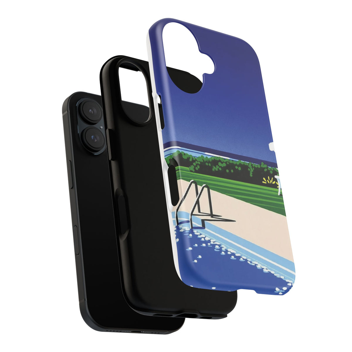 Poolside Phone Case — Bold Blue Summer Art Illustration