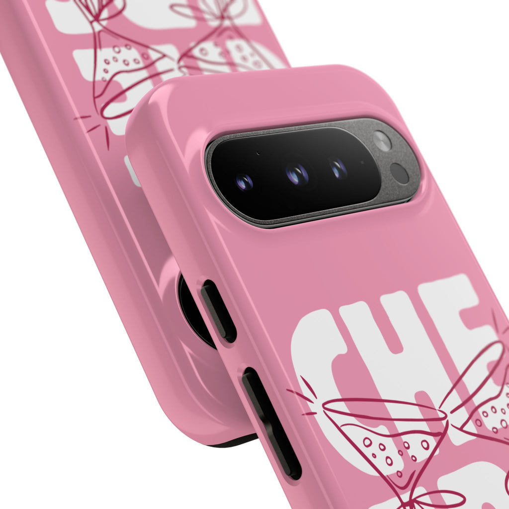 Cheers Phone Case — Pink Martini Glasses Bold Bubblegum