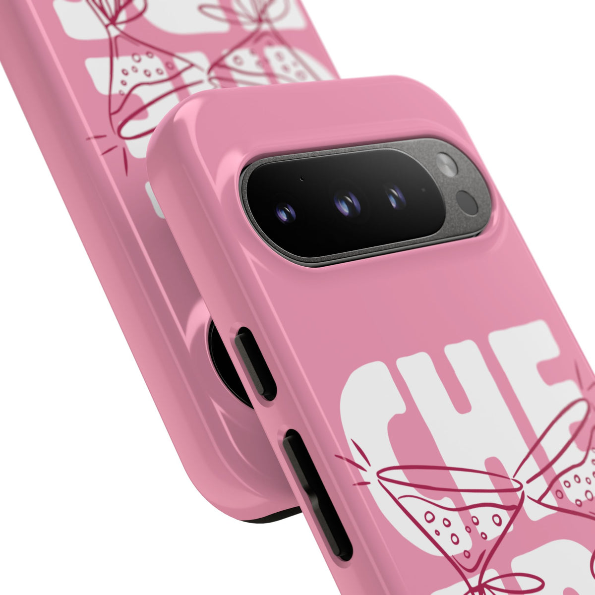 Cheers Phone Case — Pink Martini Glasses Bold Bubblegum