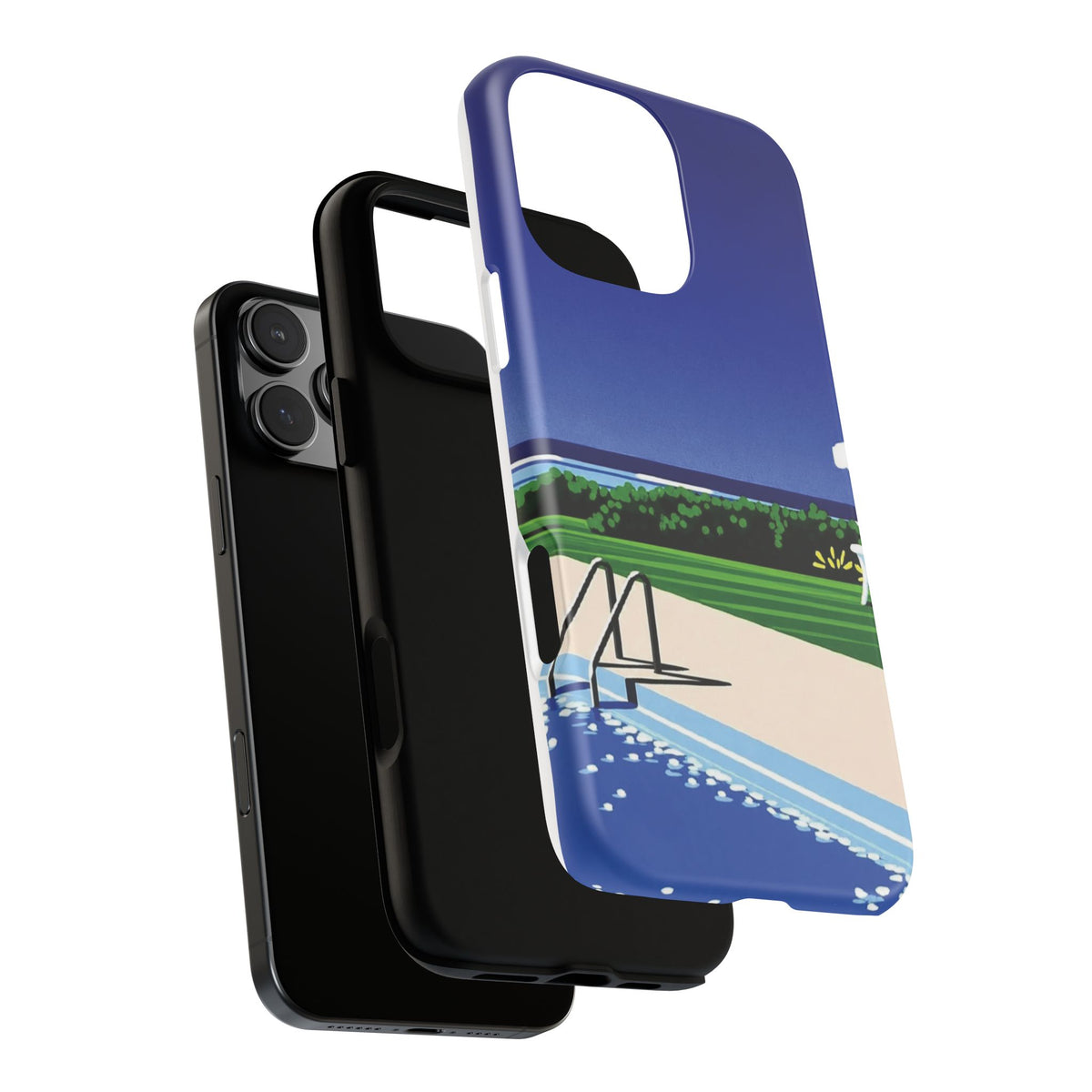 Poolside Phone Case — Bold Blue Summer Art Illustration