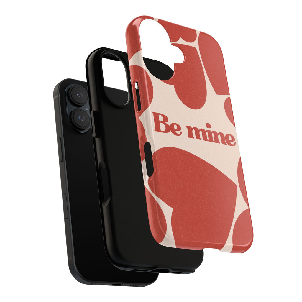 Be Mine Phone Case — Retro Hearts Terracotta Cream Romantic