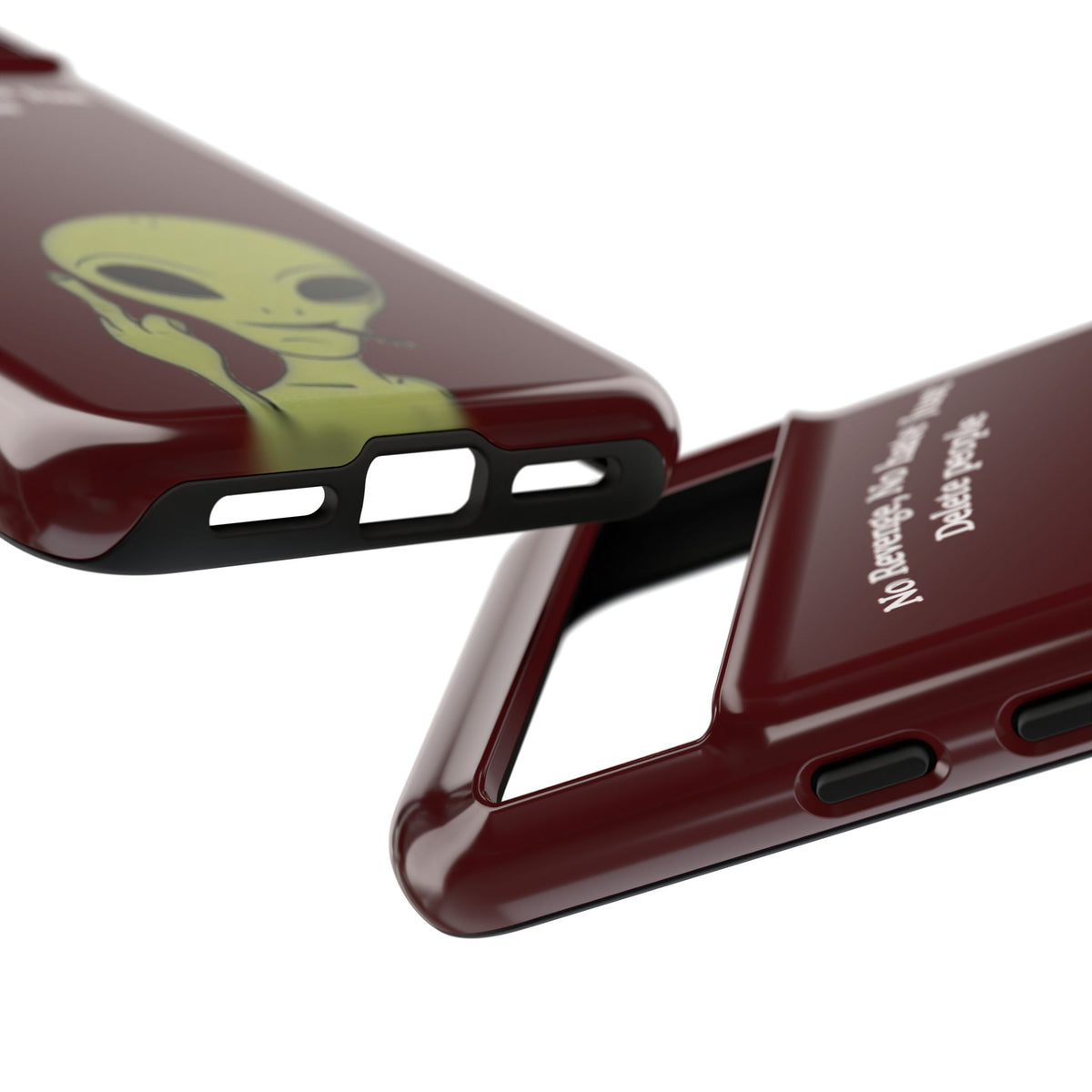 No Revenge No Hate Just Delete People Phone Case — Alien Dark Red