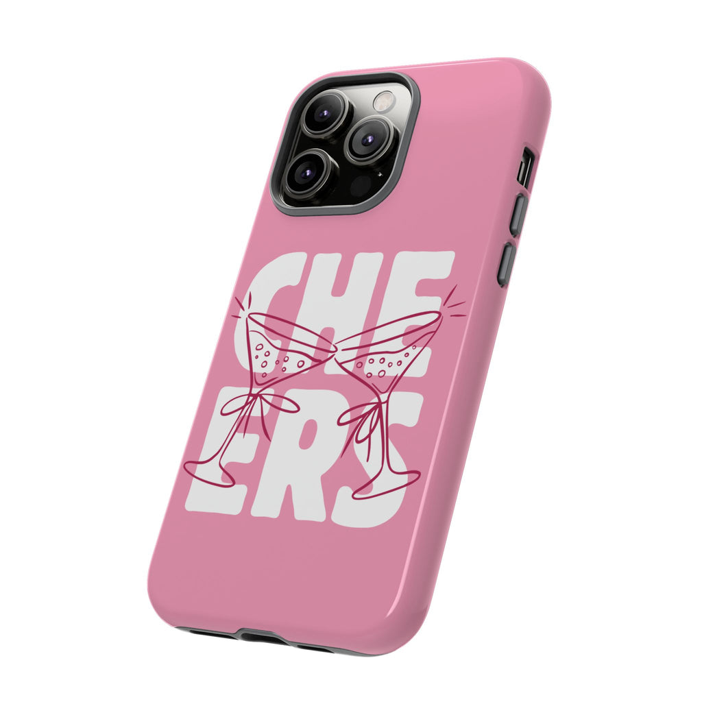 Cheers Phone Case — Pink Martini Glasses Bold Bubblegum