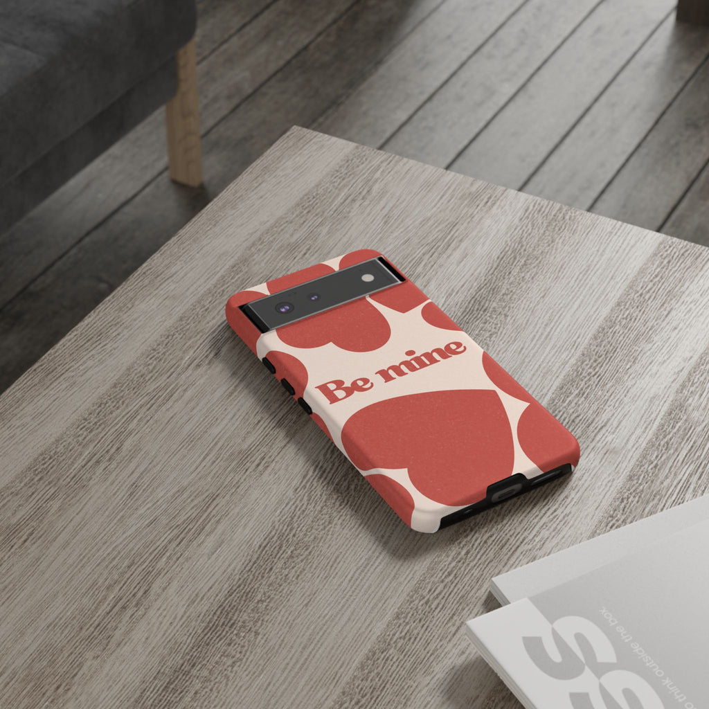 Be Mine Phone Case — Retro Hearts Terracotta Cream Romantic