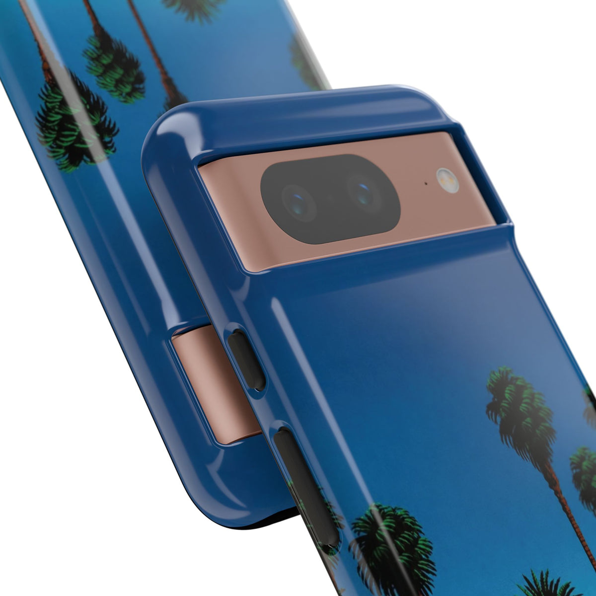 Beach House Phone Case — Pastel Palm Trees Cobalt Blue Sky