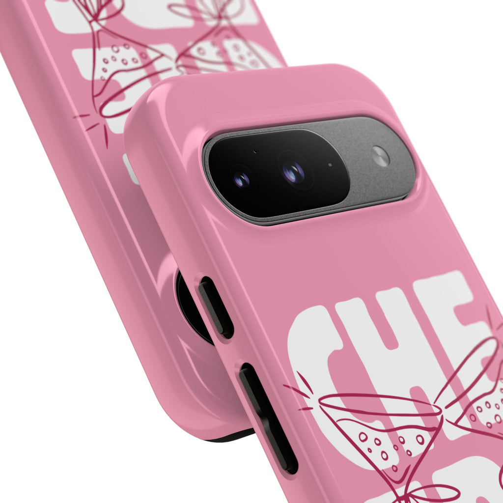 Cheers Phone Case — Pink Martini Glasses Bold Bubblegum