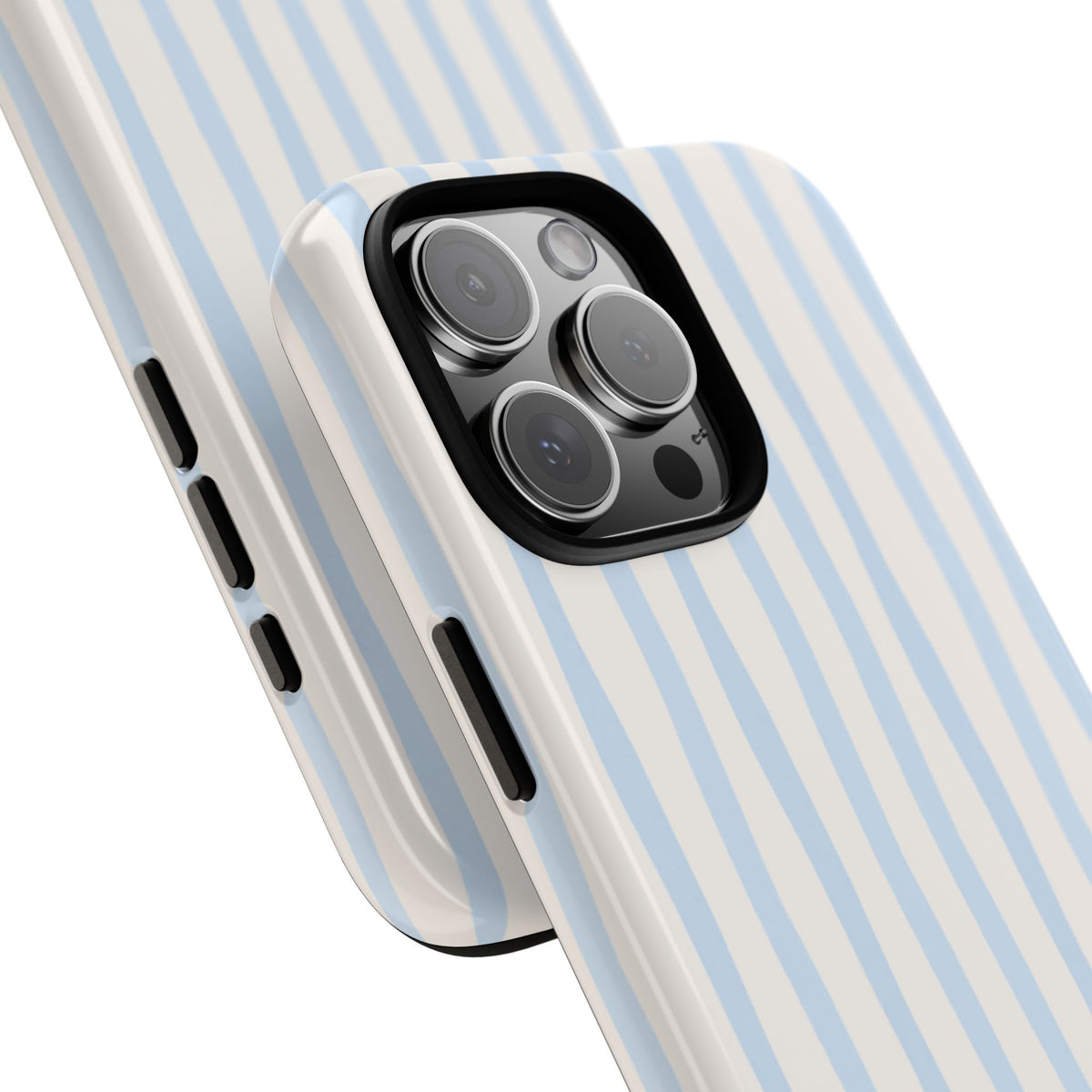 Baby Blue Stripe Phone Case — Soft Wavy Lines Cream Aesthetic