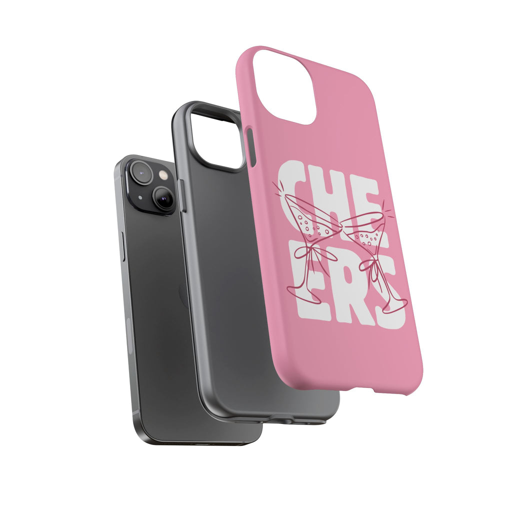 Cheers Phone Case — Pink Martini Glasses Bold Bubblegum