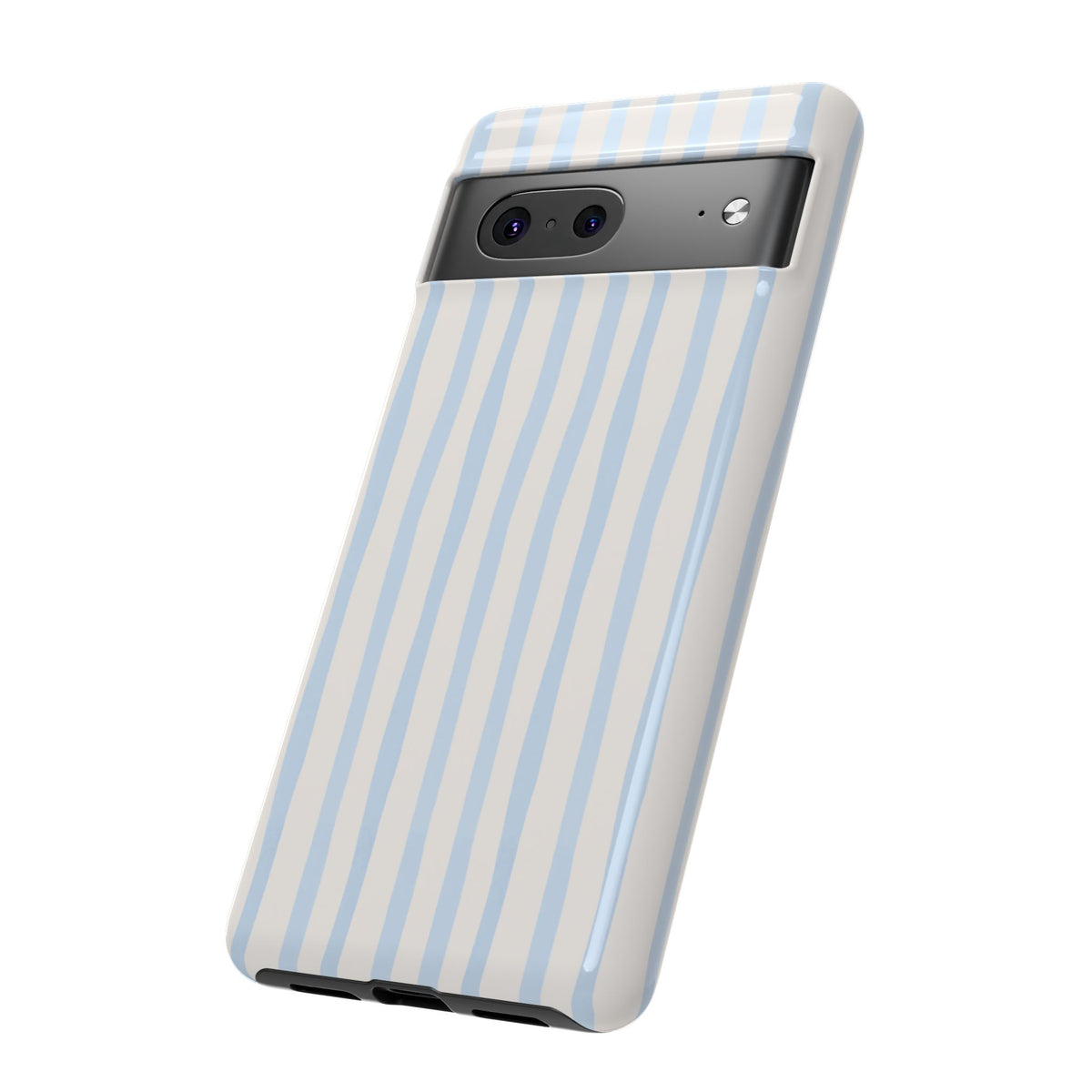 Baby Blue Stripe Phone Case — Soft Wavy Lines Cream Aesthetic