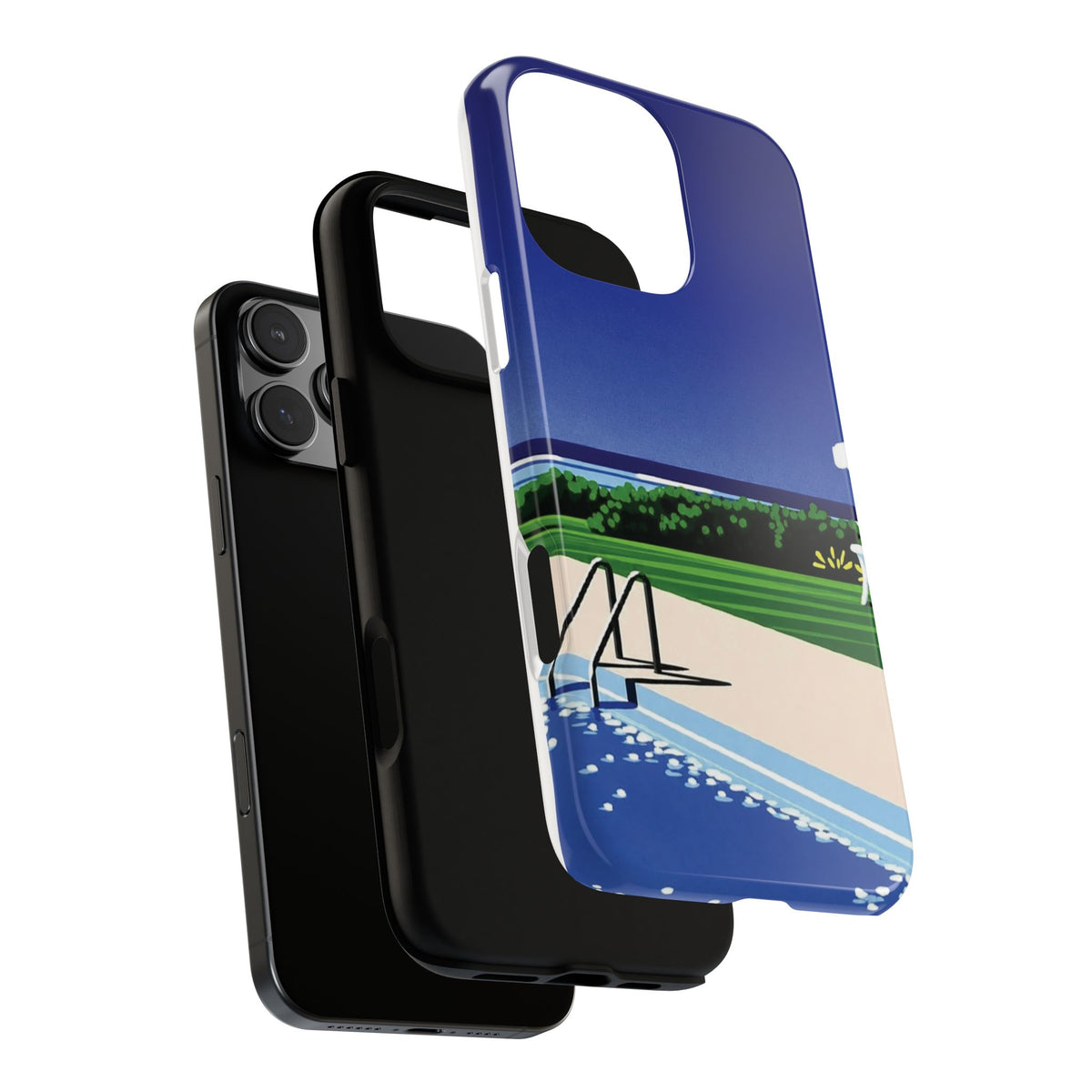 Poolside Phone Case — Bold Blue Summer Art Illustration