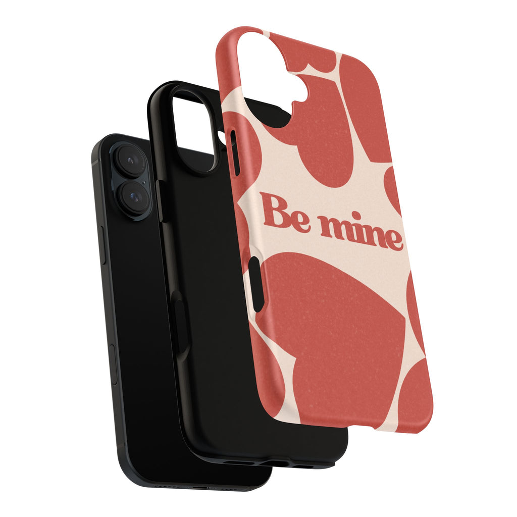 Be Mine Phone Case — Retro Hearts Terracotta Cream Romantic