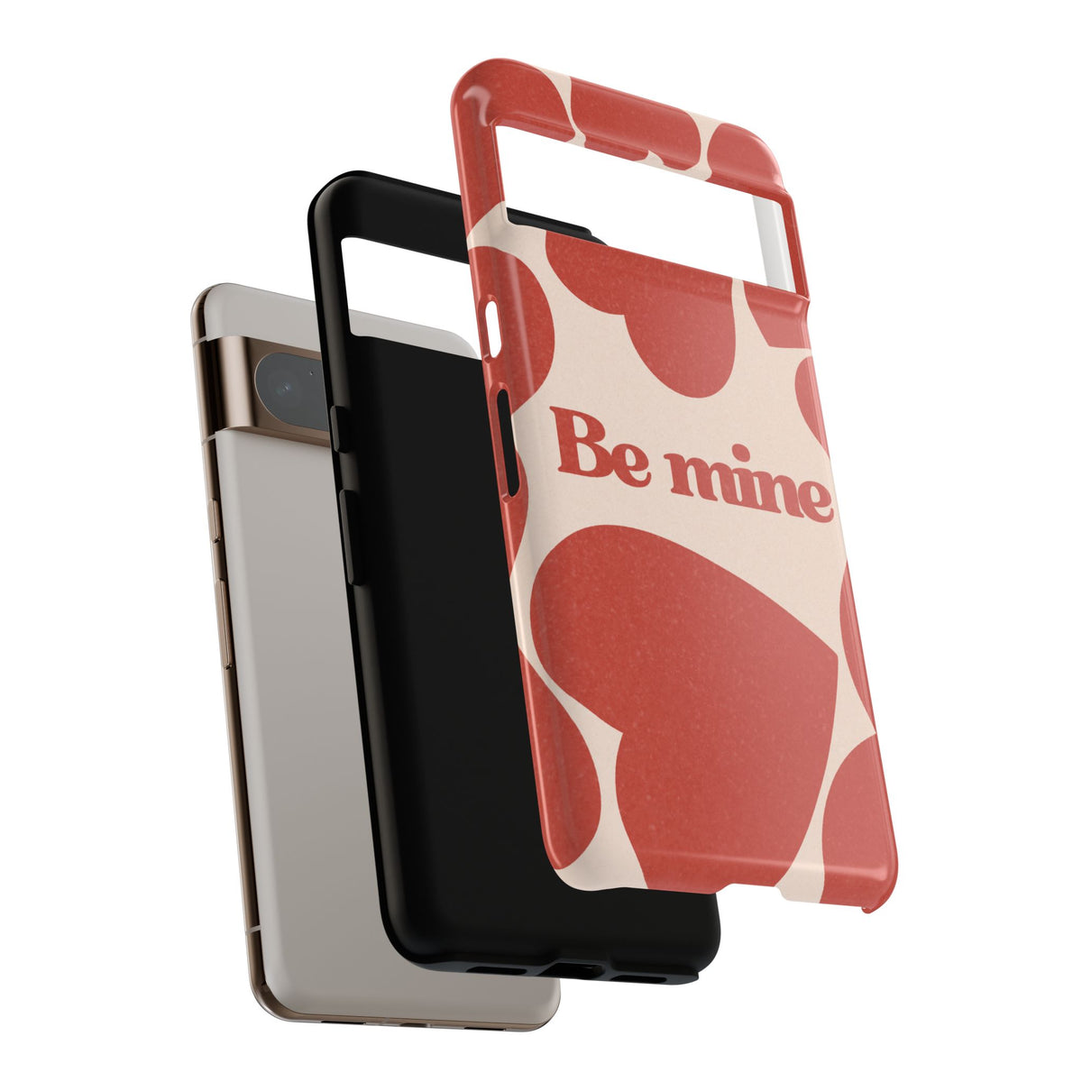 Be Mine Phone Case — Retro Hearts Terracotta Cream Romantic