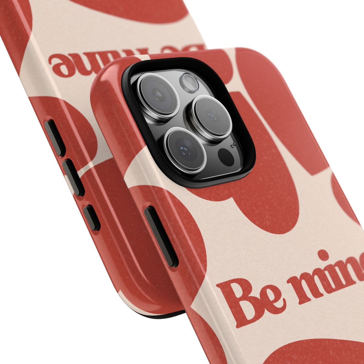 Be Mine Phone Case — Retro Hearts Terracotta Cream Romantic