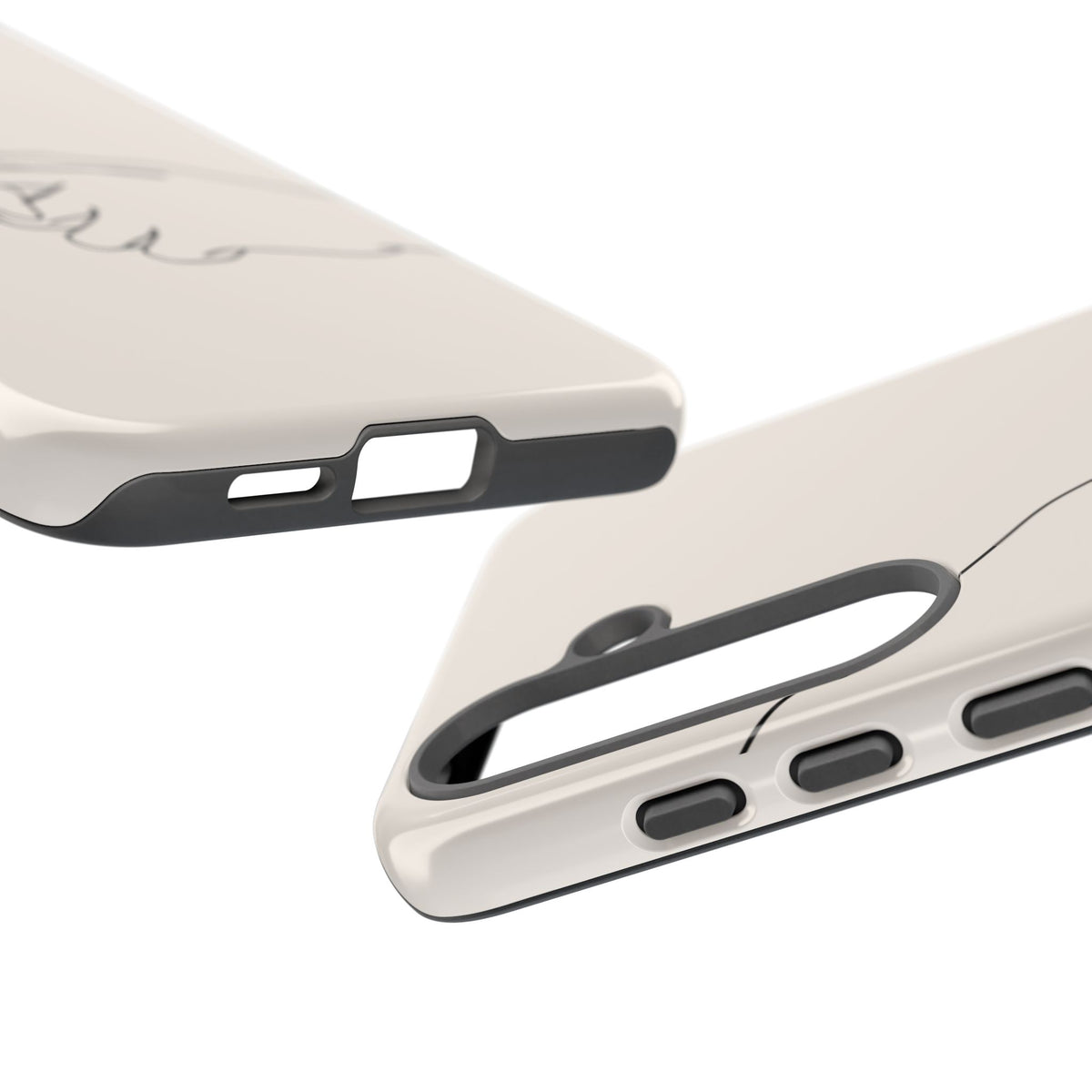 Holding Hands Phone Case — Minimalist Line Art Cream Romantic