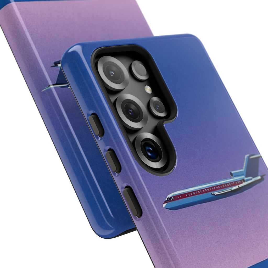 Retro Airplane Phone Case — Purple Night City Vintage Art