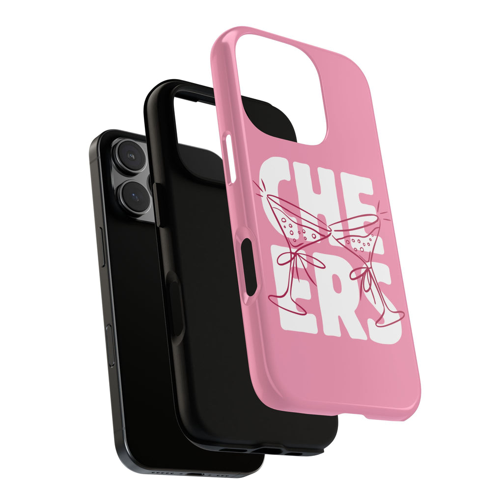 Cheers Phone Case — Pink Martini Glasses Bold Bubblegum