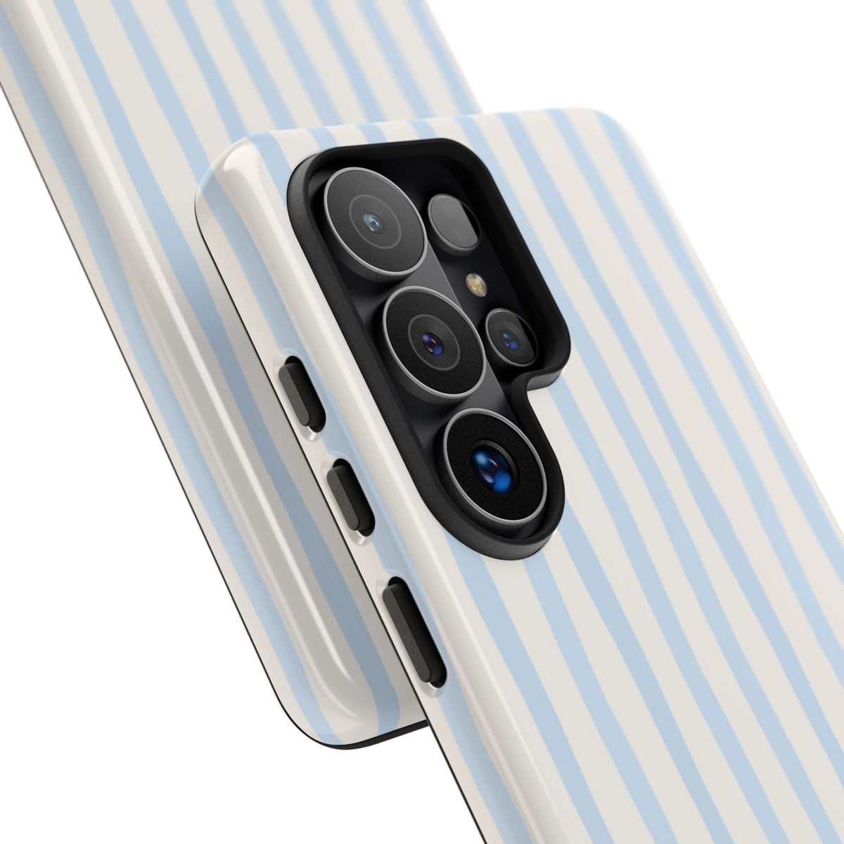 Baby Blue Stripe Phone Case — Soft Wavy Lines Cream Aesthetic