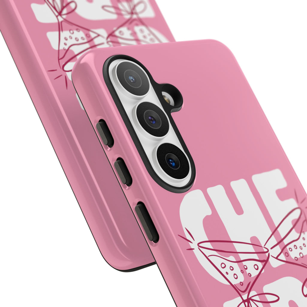 Cheers Phone Case — Pink Martini Glasses Bold Bubblegum