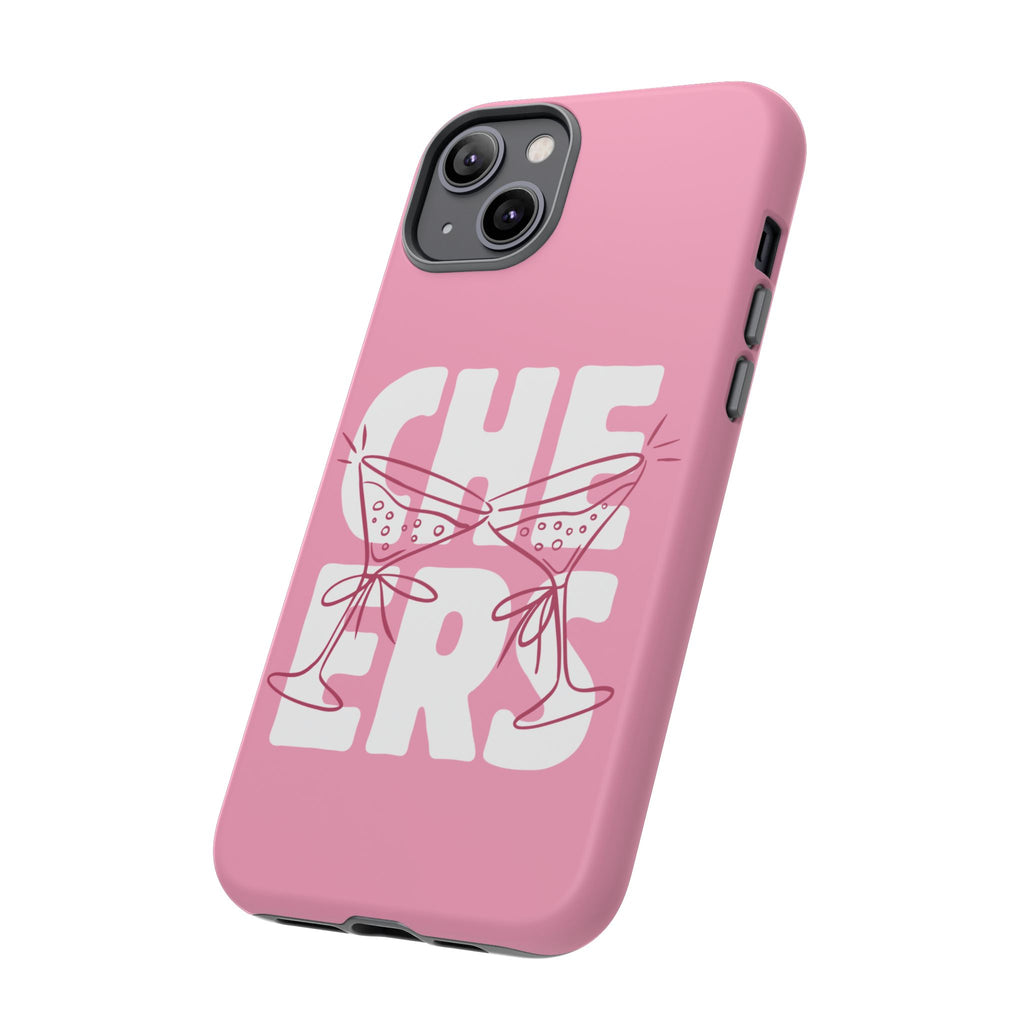 Cheers Phone Case — Pink Martini Glasses Bold Bubblegum