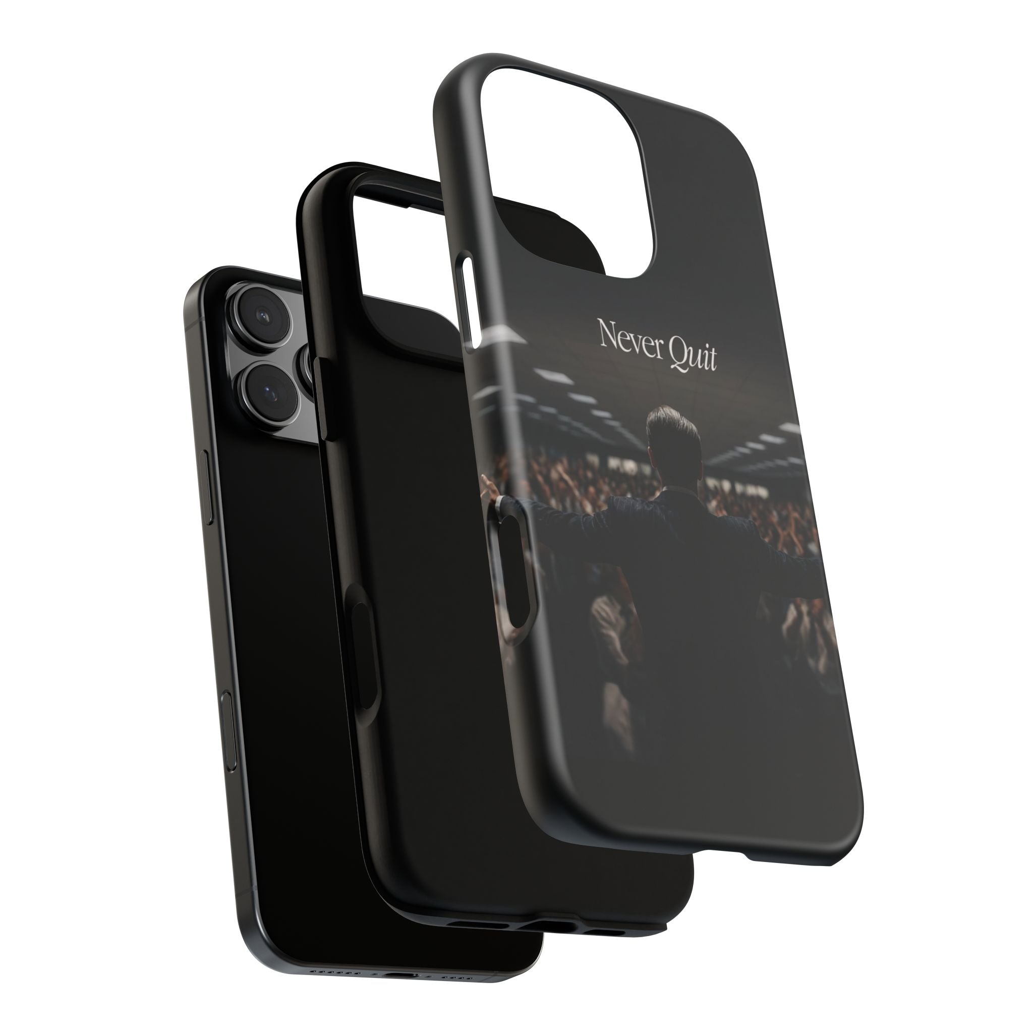 Never Quit Phone Case — Leader Crowd Dark Inspirational