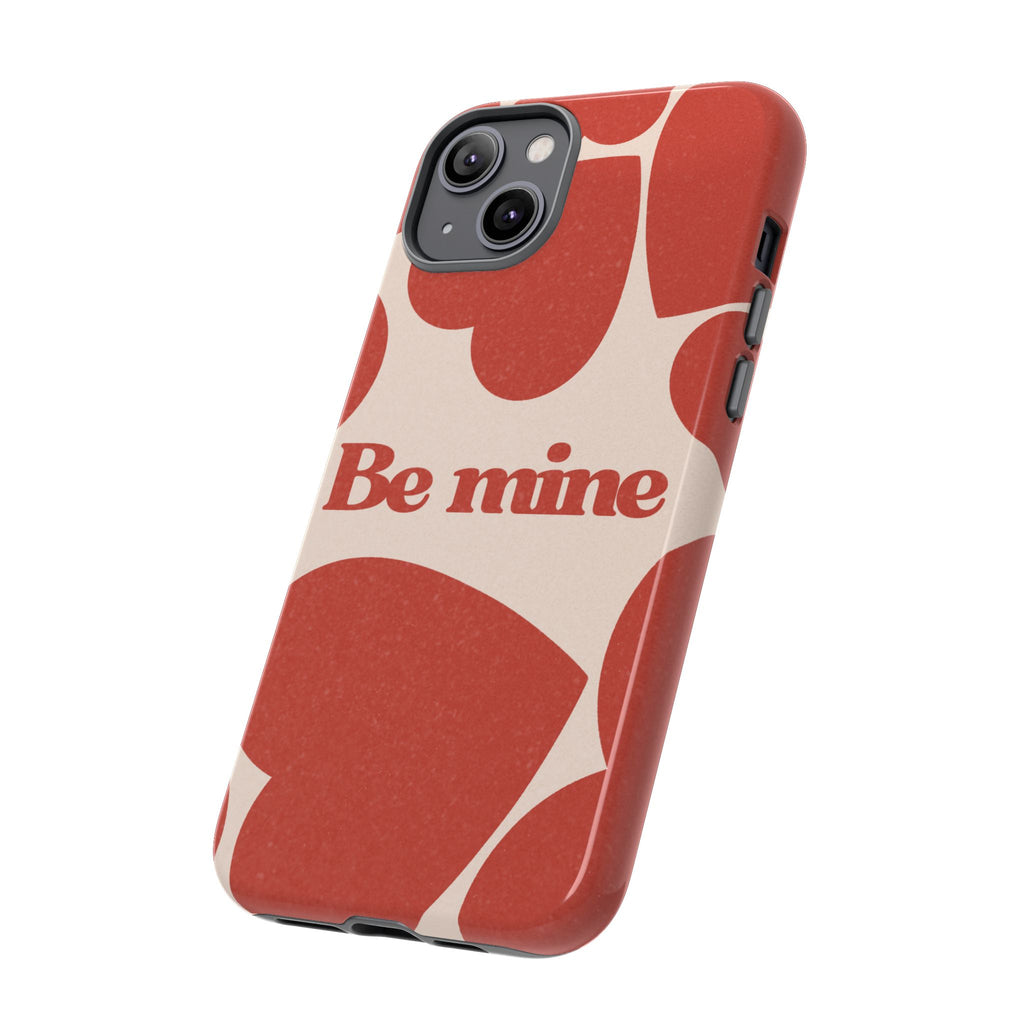 Be Mine Phone Case — Retro Hearts Terracotta Cream Romantic