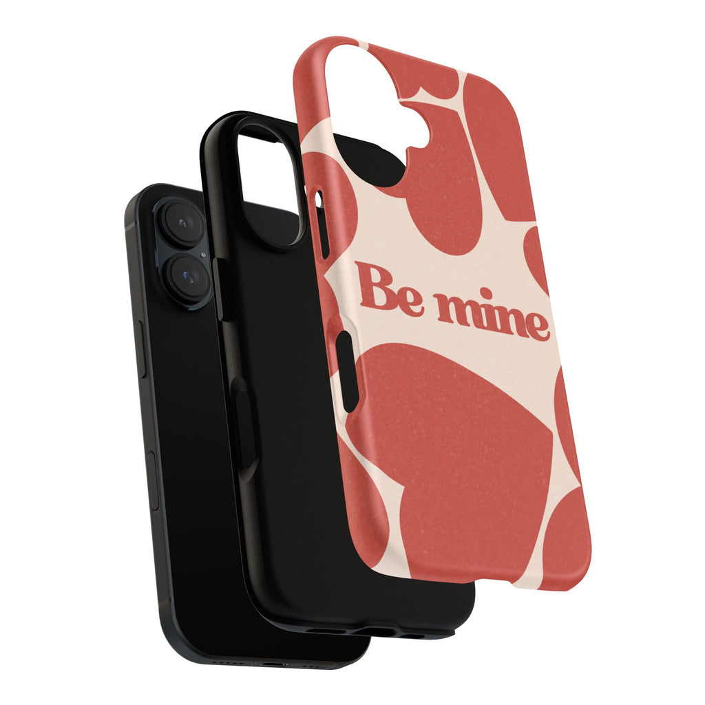 Be Mine Phone Case — Retro Hearts Terracotta Cream Romantic