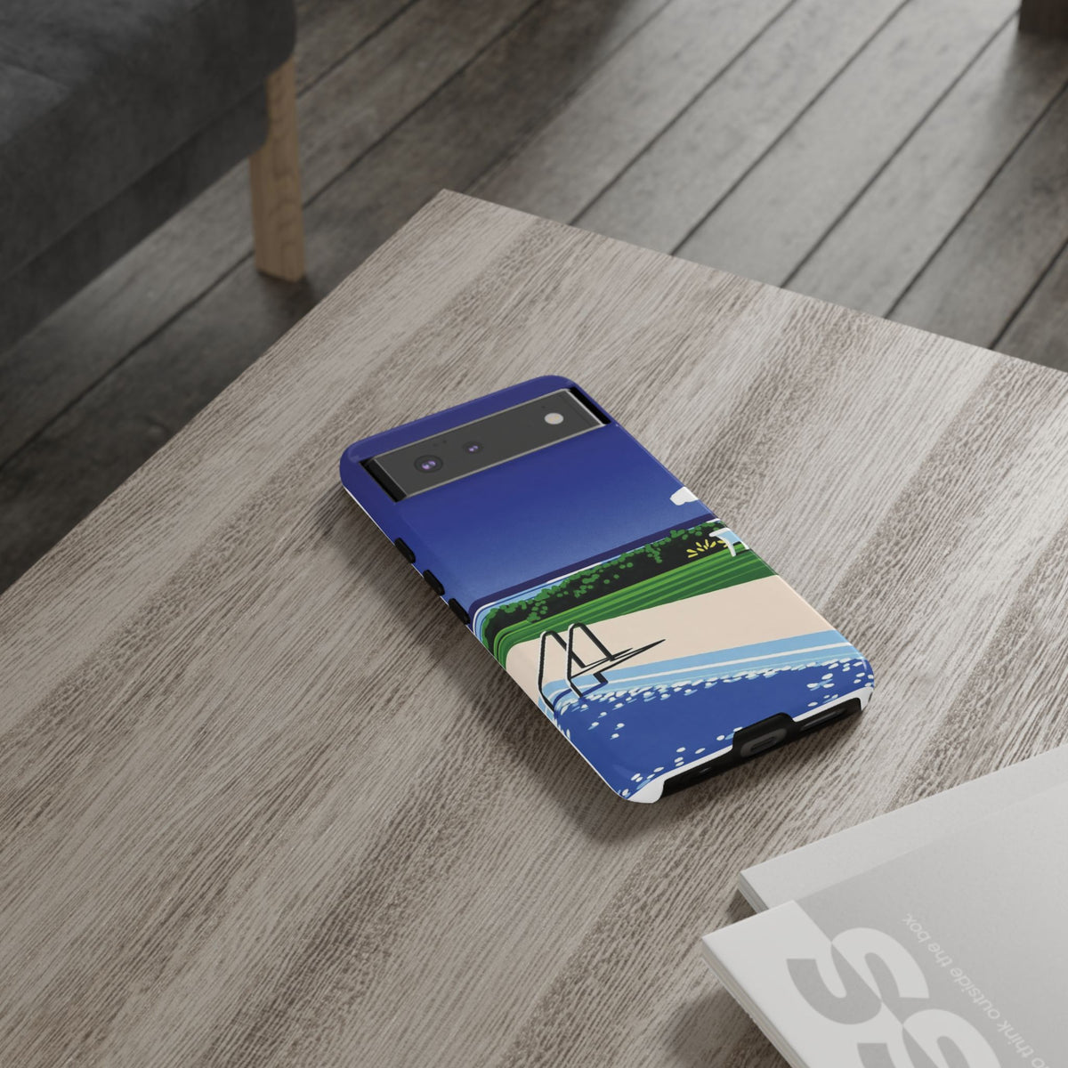 Poolside Phone Case — Bold Blue Summer Art Illustration