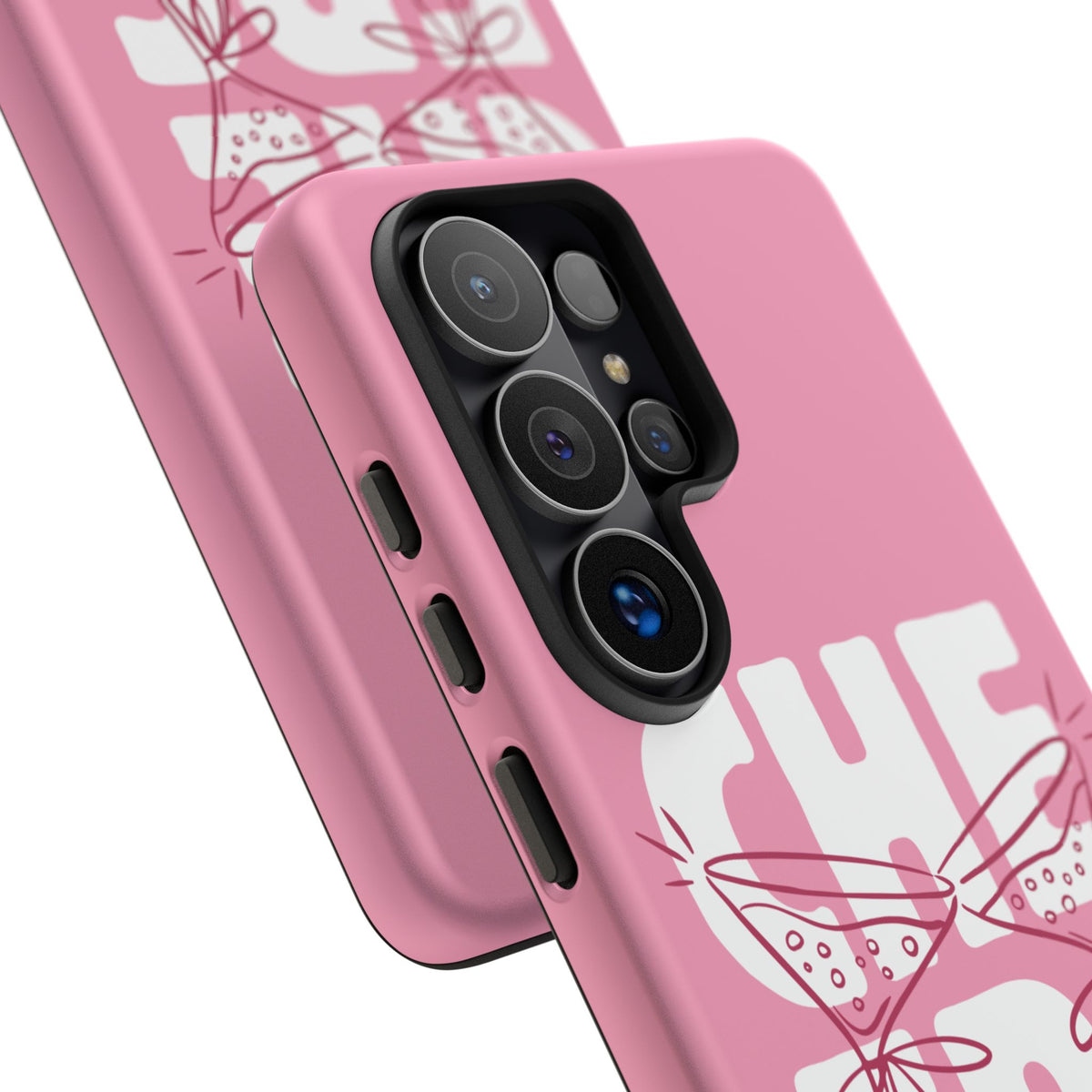 Cheers Phone Case — Pink Martini Glasses Bold Bubblegum