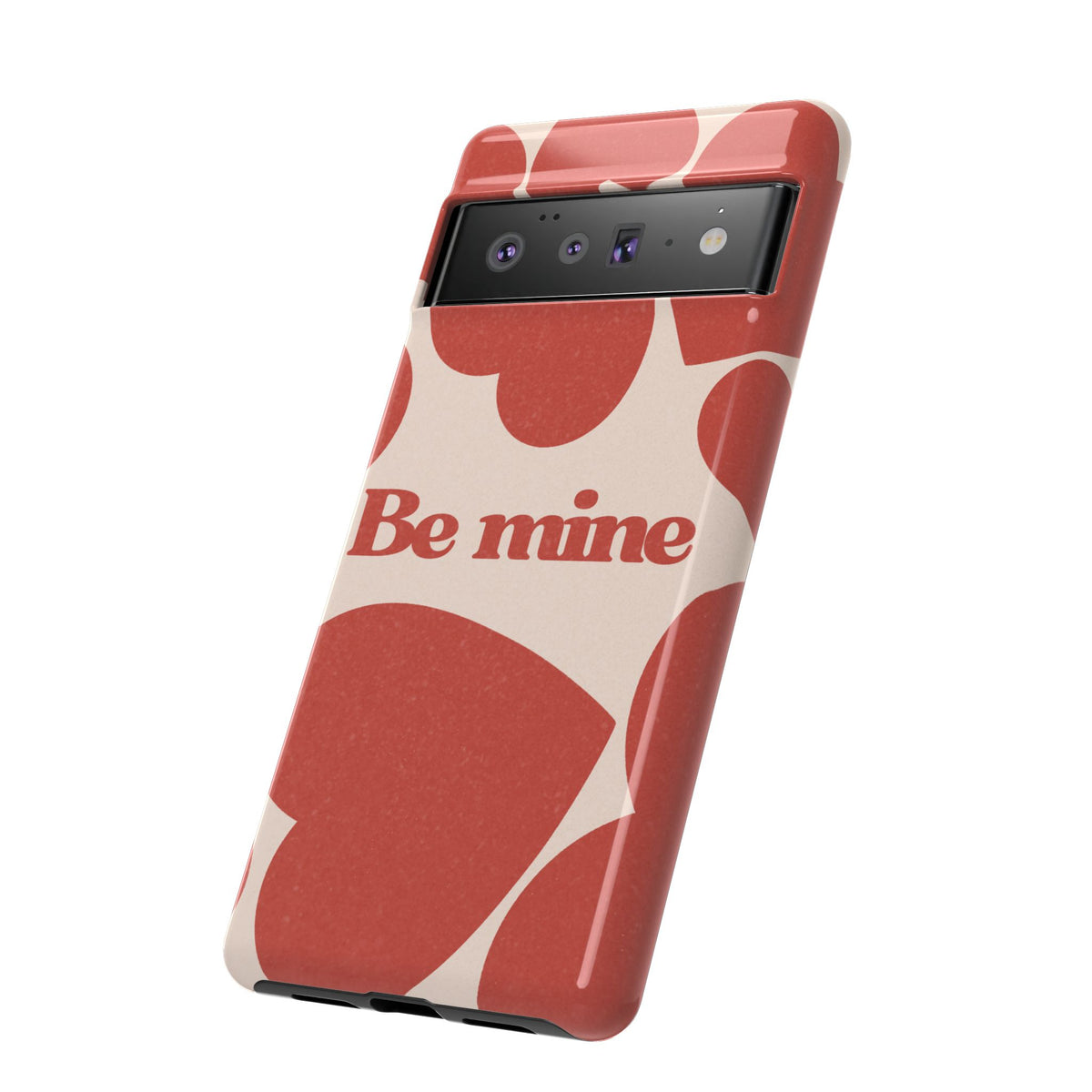 Be Mine Phone Case — Retro Hearts Terracotta Cream Romantic