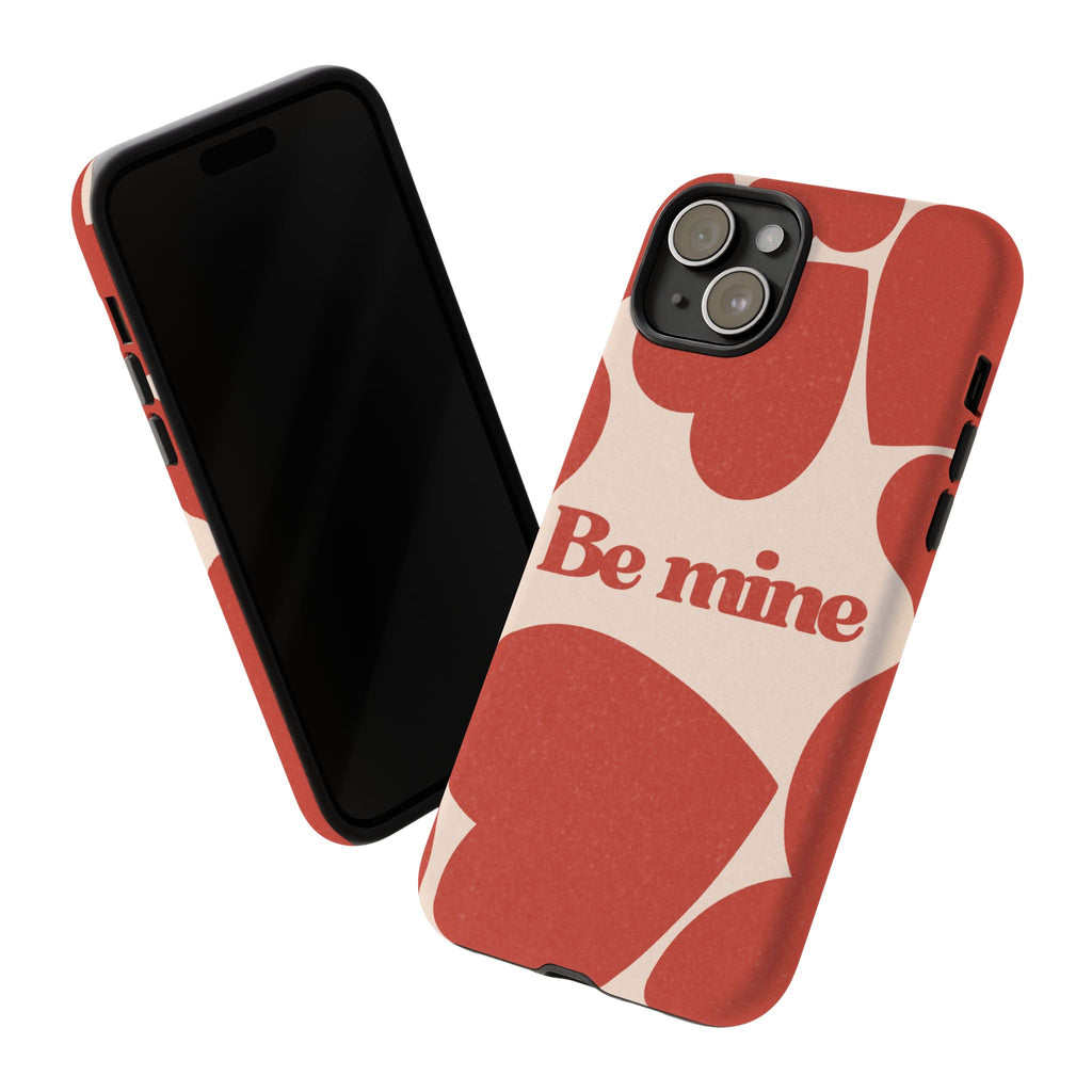 Be Mine Phone Case — Retro Hearts Terracotta Cream Romantic