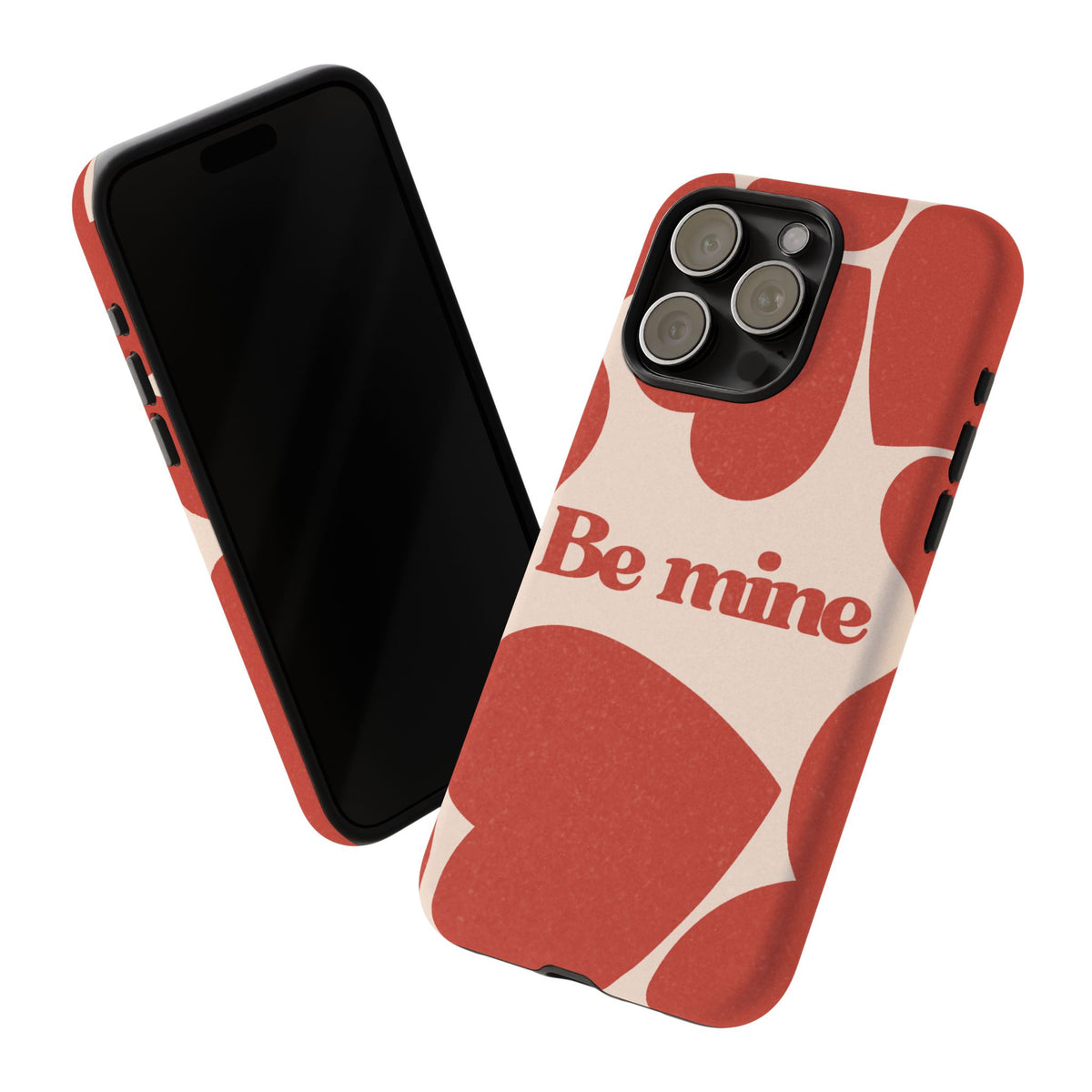 Be Mine Phone Case — Retro Hearts Terracotta Cream Romantic