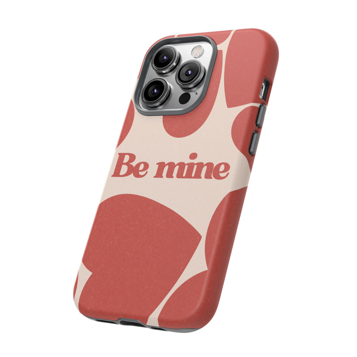 Be Mine Phone Case — Retro Hearts Terracotta Cream Romantic