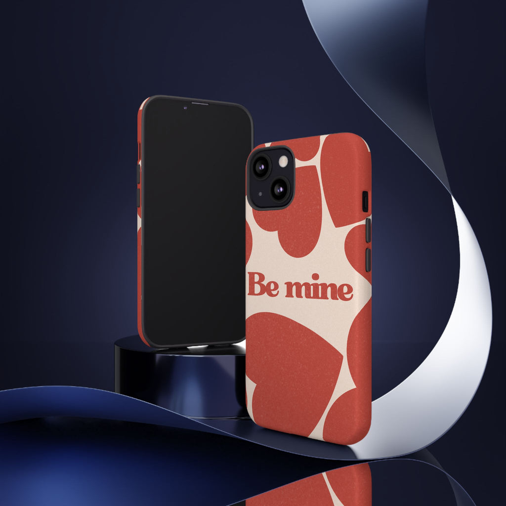 Be Mine Phone Case — Retro Hearts Terracotta Cream Romantic
